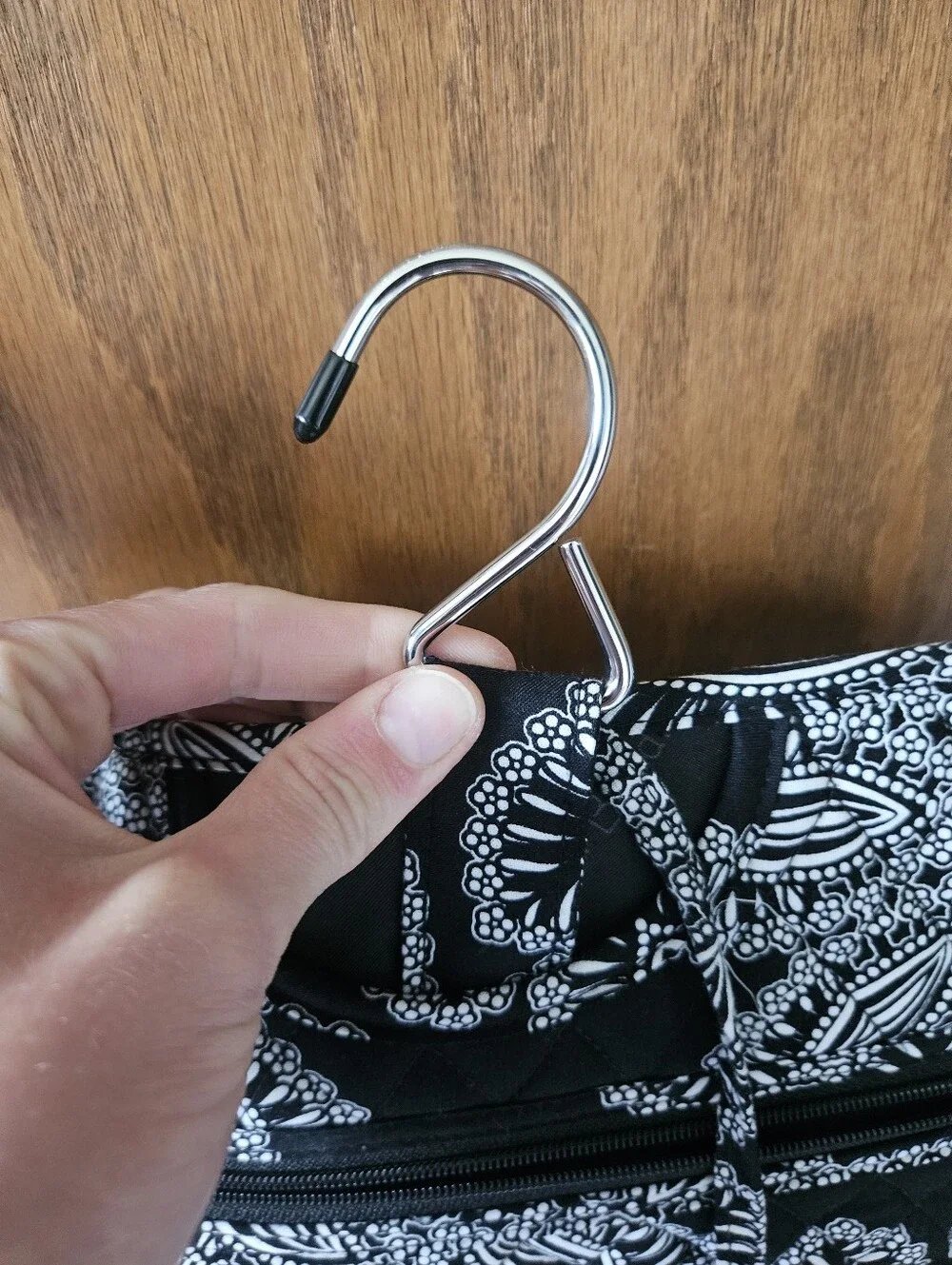 Vera Bradley Black & White Paisley-Print Hanging Toiletry Organizer
